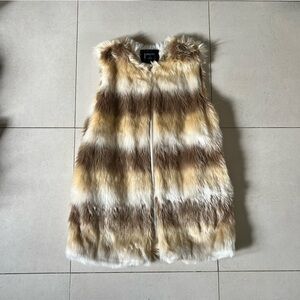 Faux Fur Mobwife Striped Vest